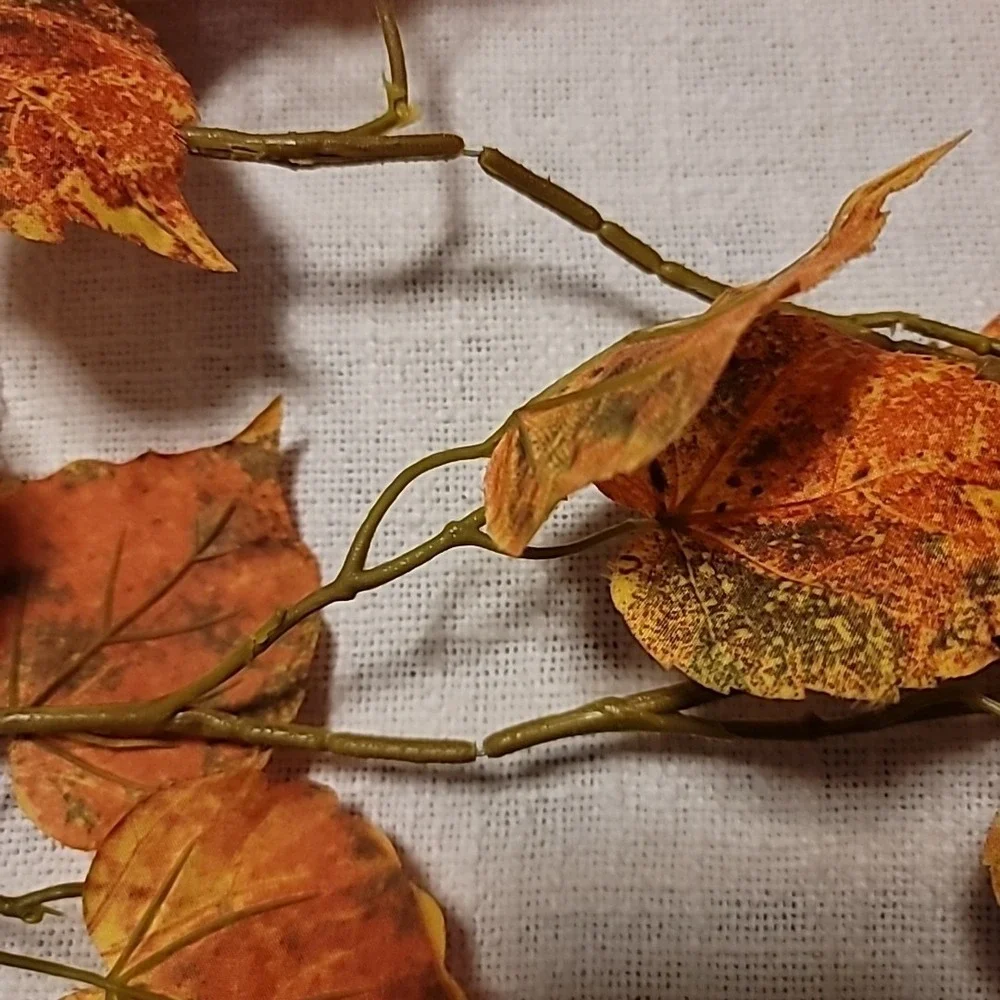 4 piece Artificial Aspen Leaf -2 Stems & 2 6ft Garland Fall/Thanksgiving Decor